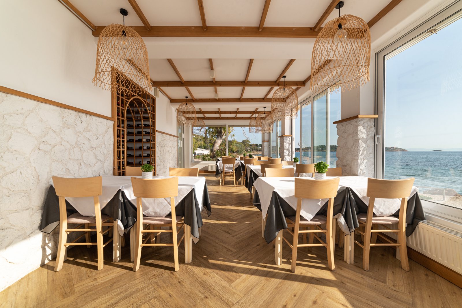 Bright indoor dining room