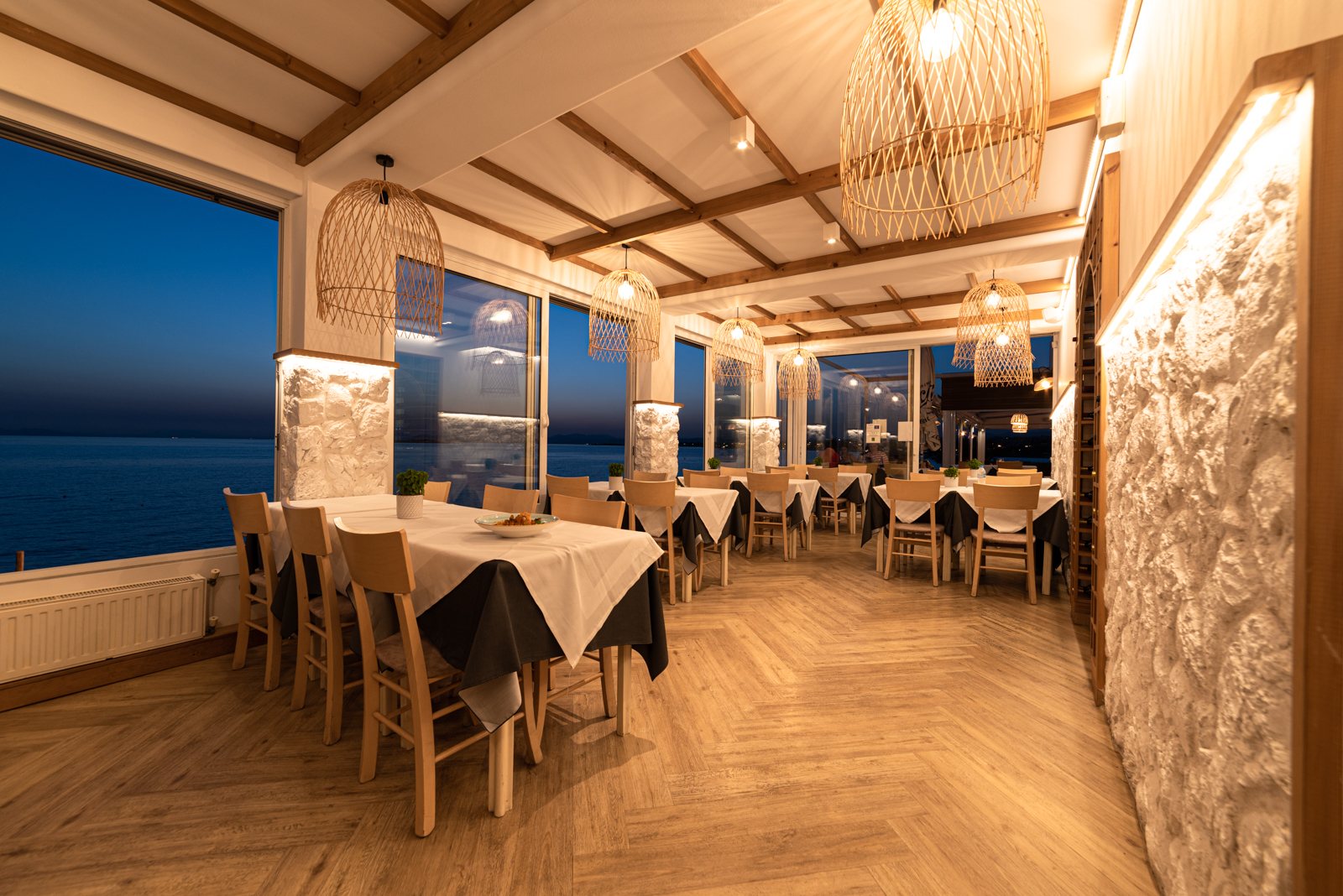 Evening dining room at Panorama Restaurant